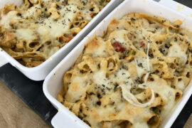 makaron zapiekany z kurczakiem kolacja we dwoje spotkanie ze znajomymi blog